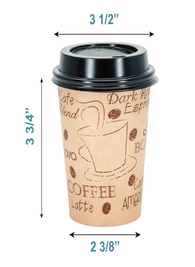 ECODESIGN-US 10 Ounce Disposable Paper Coffee Cups with Black Lids - 50 Sets - Coffee Cappuccino To Go Medium Portion - Image 3